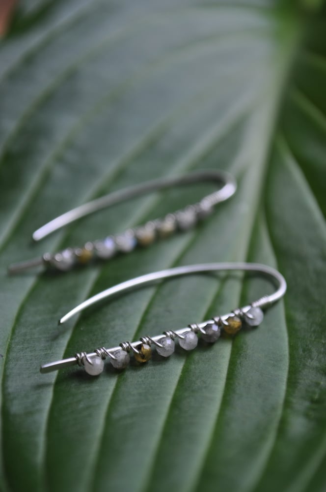 Image of Multi-Color Labradorite Weeping Willow Dangles