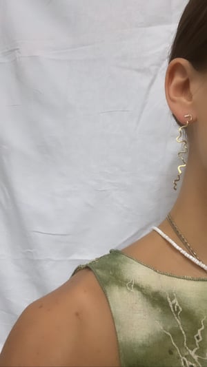 Image of "Whirl on" hammered brass drop earrings