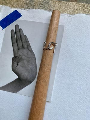 Image of "Body Language" hammered silver ring