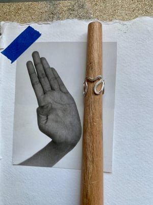 Image of "Body Language" hammered silver ring