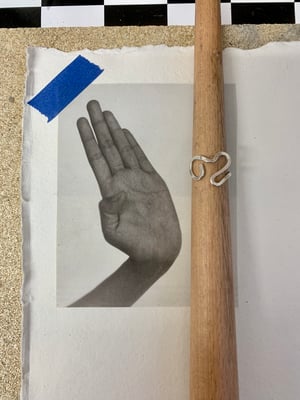 Image of "Touch" recycled silver hammered abstract ring