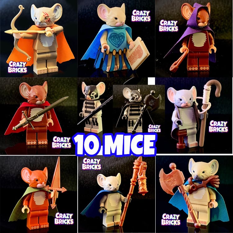 SET of 10 CLASSIC Mouse Guard Minifigs ( Retail $25 each x 10 )