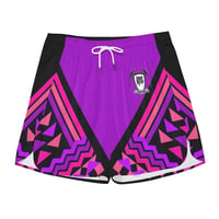 Image 1 of PURPLE AFRICAN PRINT TRACK SHORTS