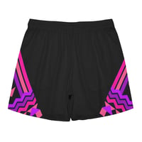 Image 3 of PURPLE AFRICAN PRINT TRACK SHORTS