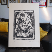 Devil Bowl - Linocut Print