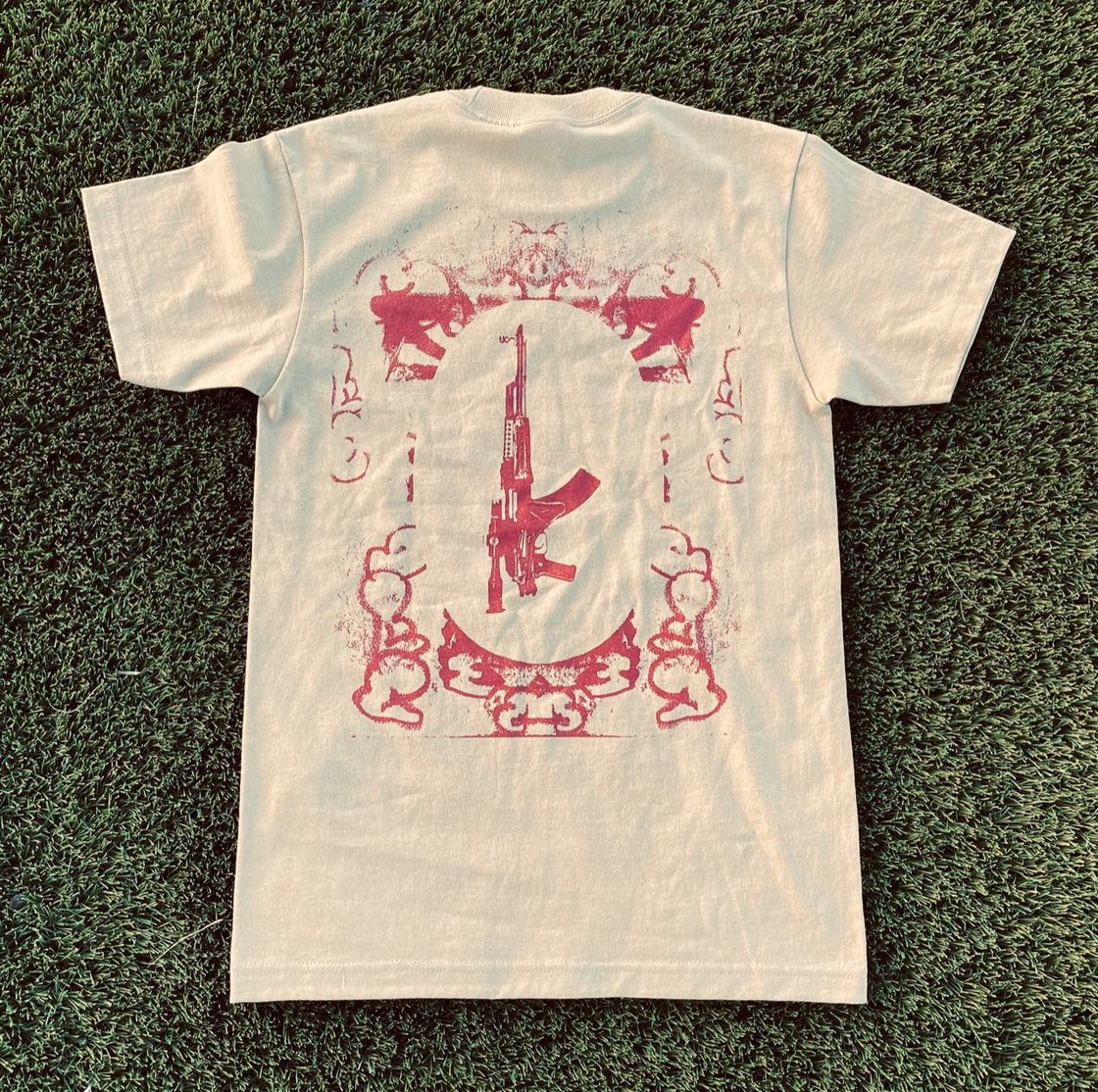 Image of WALLOP TEE (SAND & CARDINAL)