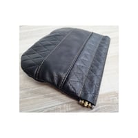 Image 1 of Black Quilted Flat Pouch Clutch
