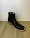 Image of Men Leather Square Botin In Black