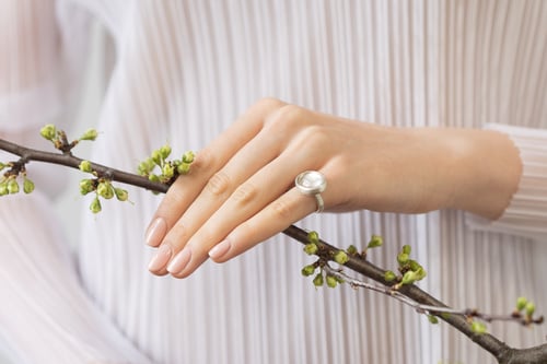 Image of "Love" silver ring with rock crystal · AMOR ·