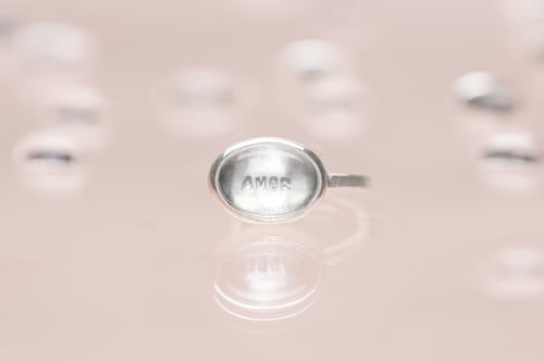 Image of "Love" silver ring with rock crystal · AMOR · 