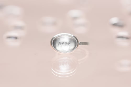 Image of "Love" silver ring with rock crystal · AMOR ·