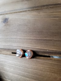 Image 1 of Small "cup studs" in labradorite 