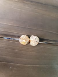 Image 2 of Mid size "cup studs" in rutilated quartz 
