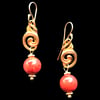 NUAGES BAROQUE Earring Petite - Hook with CORAL