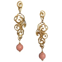 Image 2 of NUAGES BAROQUE Big Earring with Coral Beads