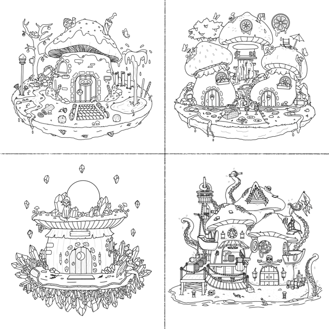 Little Land of Mushrooms - Coloring Book