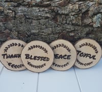 Wood-burned Coasters - Set of 4