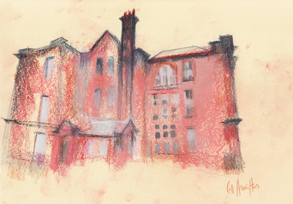 Image of Sir John Maxwell School Building, Pollokshaws - Soft Pastels and Pencil on Paper 