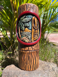 Image 1 of Porthole To Paradise Tiki Mug - Tall Woodgrain