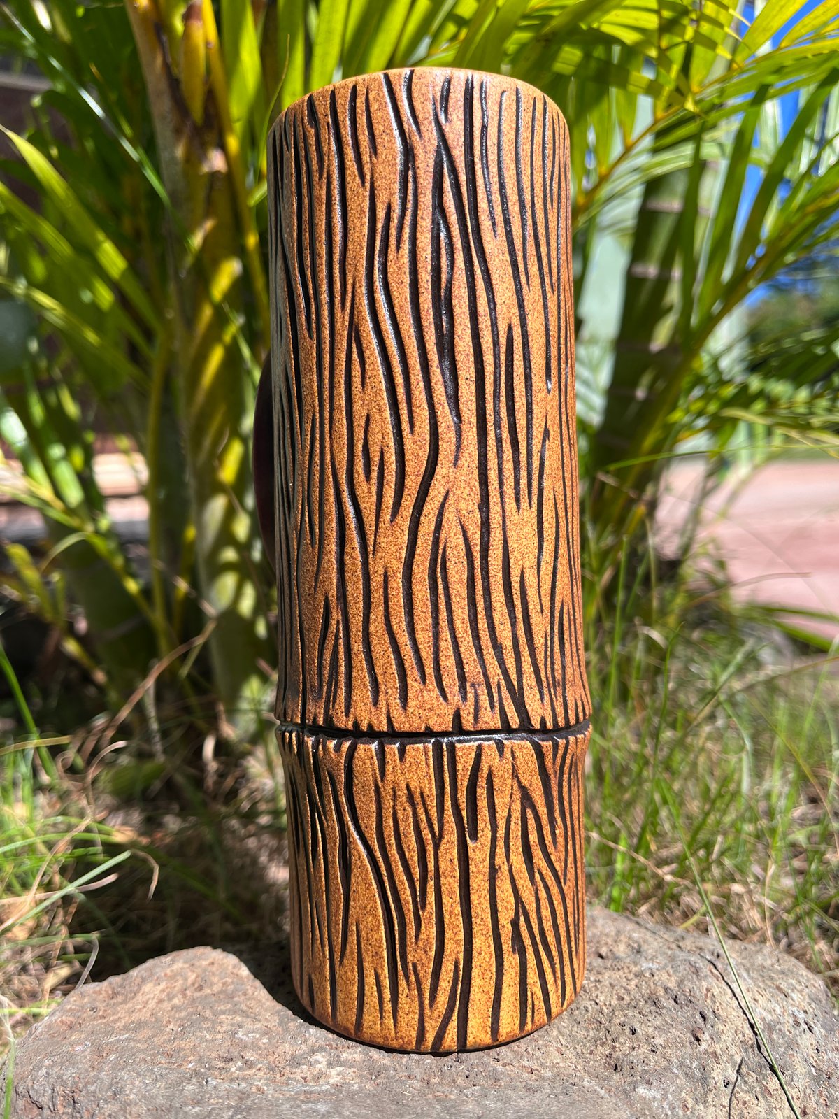 Image of Porthole To Paradise Tiki Mug - Tall Woodgrain