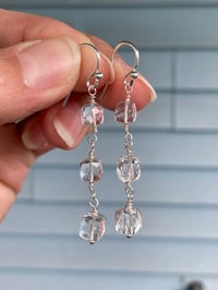 Image 3 of Crystal Quartz Drop Earrings, Quartz Crystal Gemstone Earrings, Crystal Quartz Dangle Earrings