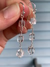 Crystal Quartz Drop Earrings, Quartz Crystal Gemstone Earrings, Crystal Quartz Dangle Earrings