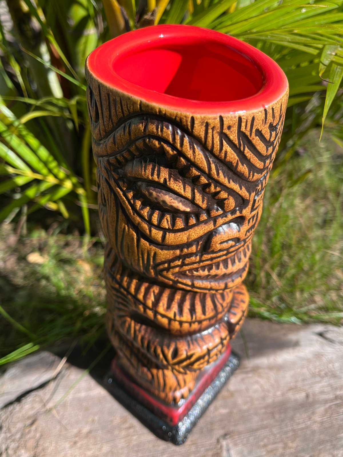 Image of Marquesan Ka'oha Custom Tiki Mug - Jungle Brown Woodgrain 