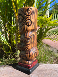 Image 3 of Marquesan Ka'oha Custom Tiki Mug - Jungle Brown Woodgrain 