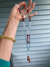 Ruby Mala, Afghan Tourmaline Mala, Rainbow Moonstone Mala, Aquamarine 108 Bead Gemstone Mala