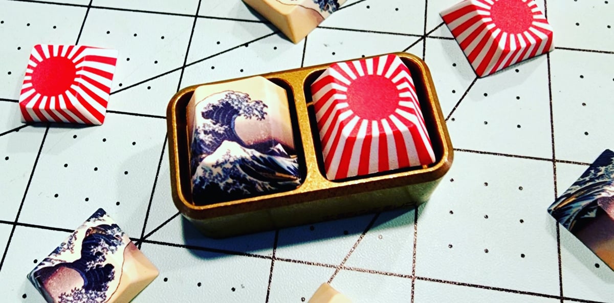 GREAT WAVE/RISING SUN KEYCAP SET | Coqui Creations Threads