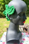 Green Leaf Crocheted Ear Cuff Set