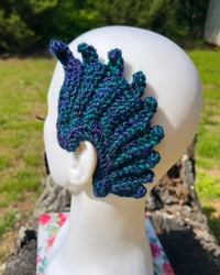 Image 3 of Iridescent Teal and Purple Dragon Ear Cuff Set