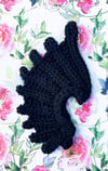 Black Feather Crocheted Ear Cuff Set