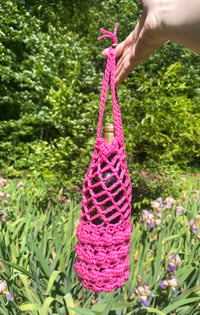 Image 1 of Bohemian Crocheted Bottle Tote
