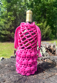 Image 2 of Bohemian Crocheted Bottle Tote