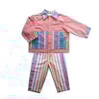 Image 4 of EZ Jacket- dusty pink cord & muted rainbow