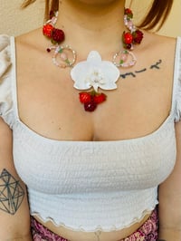 Image 6 of 🍰🍓Rasperries&Cream🍓🍰  Phalaenopsis Orchid Necklace 