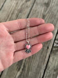 Image 1 of Pink Conch Heart Necklace