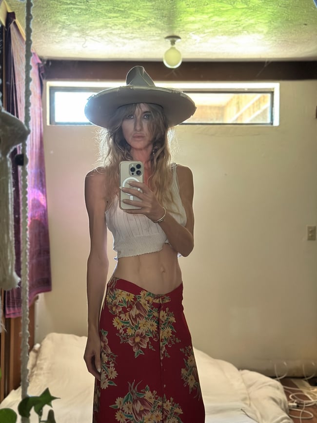 90s grunge era Betsey Johnson red floral rayon crepe maxi skirt 