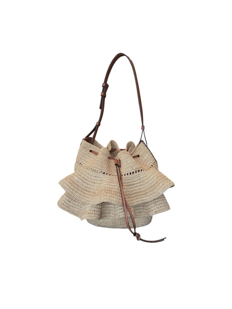 Image of Loewe Crochet Raffia Handbag 1150-37