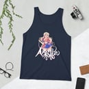 Image 4 of Patriotic Girl Unisex Tank Top - White Outline