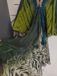 Image 5 of Wanderlust maxi dress Sari tie dye GREEN BLUE