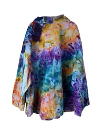Image 6 of 4X PLUS 100% Cotton Oversized Chore Coat in Earthy Rainbow Ice Dye