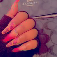 Image 3 of Nail - Long (Hot Pink Design)