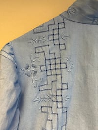 Image 10 of Blue puff sleeve shirt (X-Large)