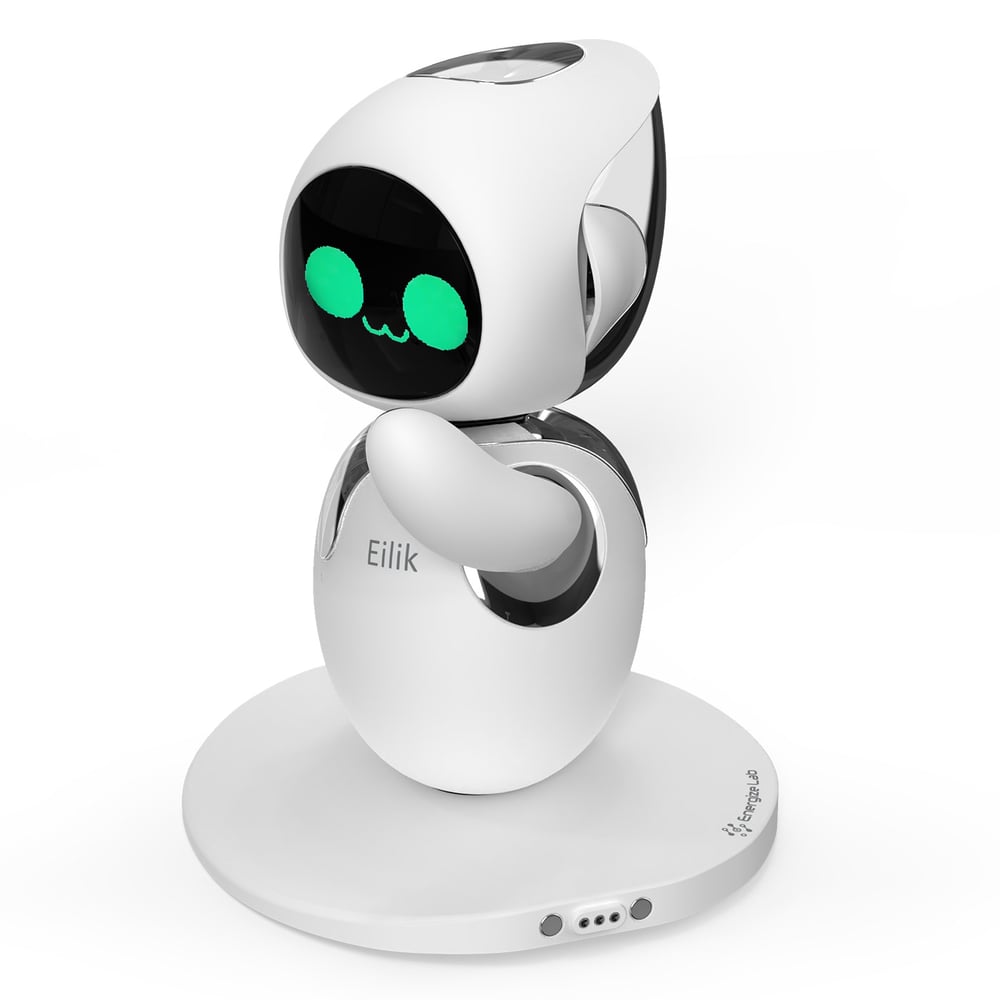 Image of Eilik Chrome Silver - Touch Interactive Desk Companion Toys, Cute Robot Pets with Abundant Emotions.