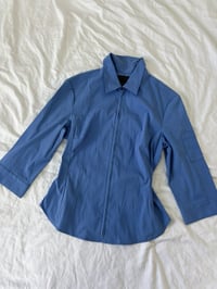 Image 2 of 00s Blue zip shirt // M