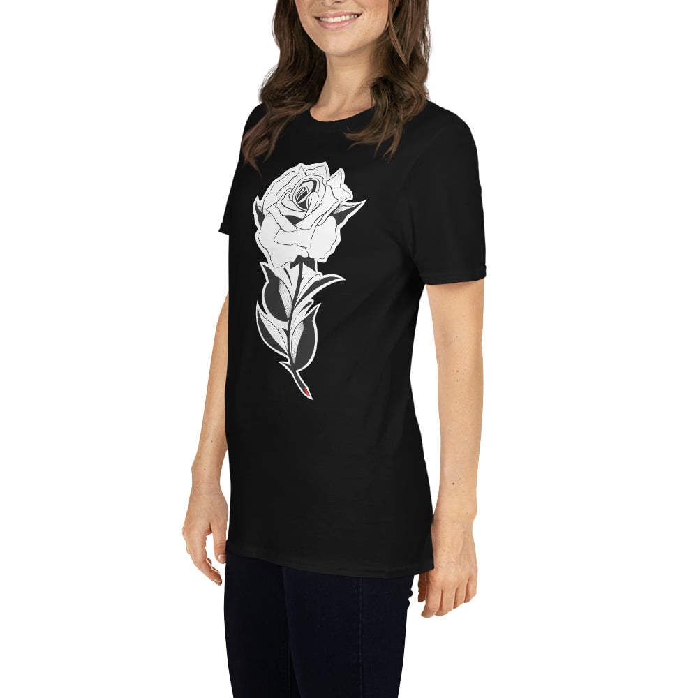 Black & white Rose Short-Sleeve women's T-Shirt