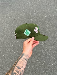 Image 2 of PINK BRIM OLIVE HOUSTON ASTROS CUSTOM FITTED  CAP