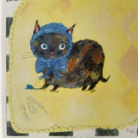 Image 3 of Small square art print -tortie kitten 